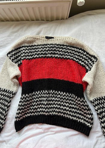 Dilvin Moher Yün Kayık Yaka y2k Kazak - Görsel 3