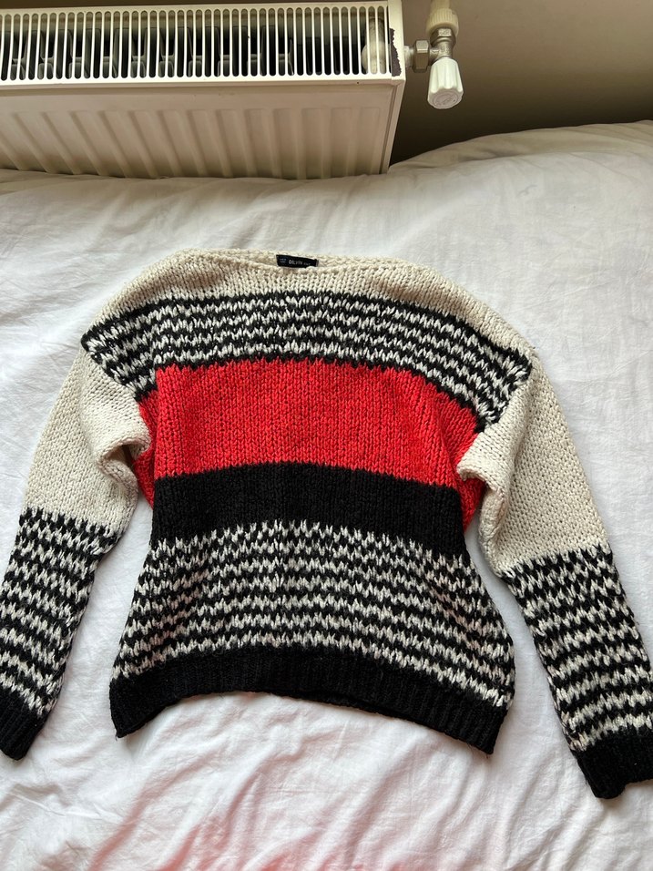 Dilvin Moher Yün Kayık Yaka y2k Kazak - Görsel 2