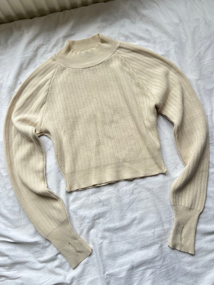 Swist Bej Parmak Geçirmeli y2k Kazak - Görsel 4