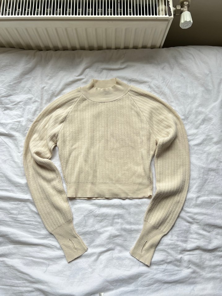 Swist Bej Parmak Geçirmeli y2k Kazak - Görsel 2