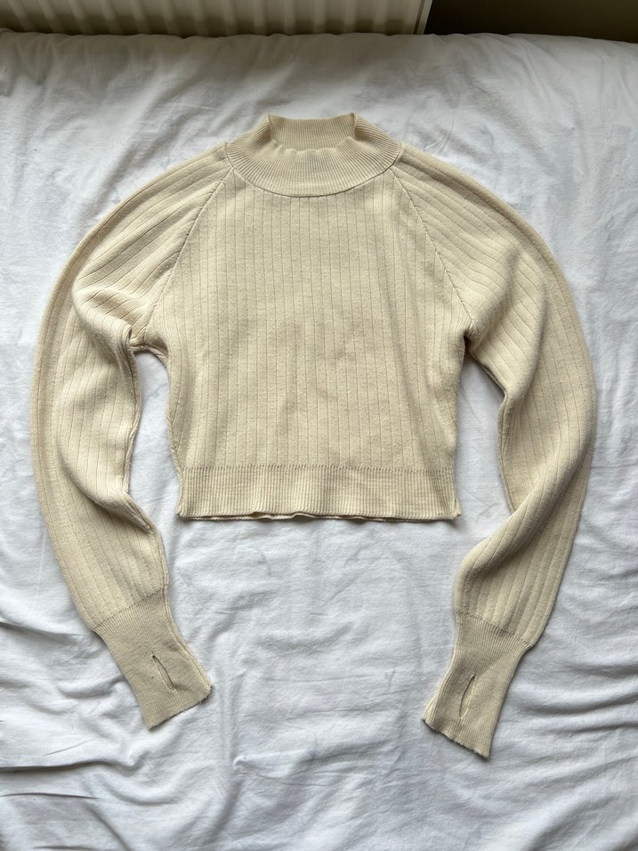 Swist Bej Parmak Geçirmeli y2k Kazak - Görsel 3