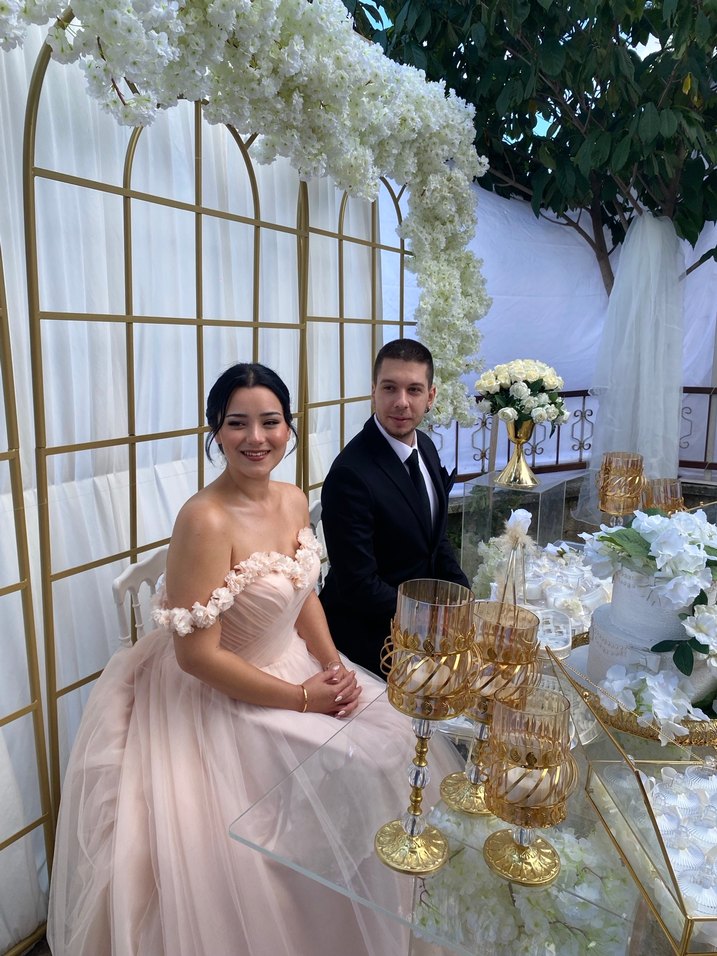 ÖZEL DİKİM -Pudra Pembe Straplez Bohem A Kesim NİŞANLIK - Görsel 2