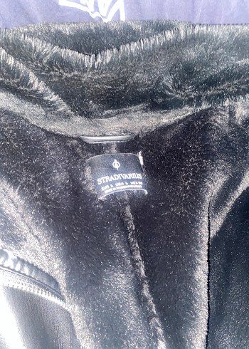 Kürklü Siyah Deri Kadın Ceket - Görsel 4