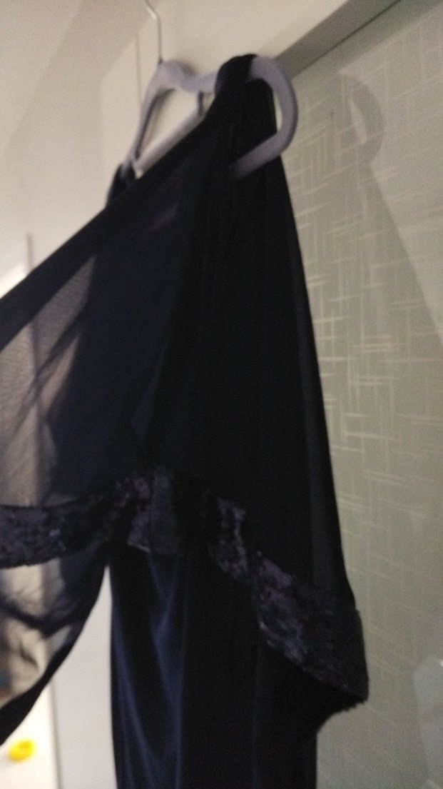 Siyah Drapeli Midi Gece Elbisesi - Görsel 2