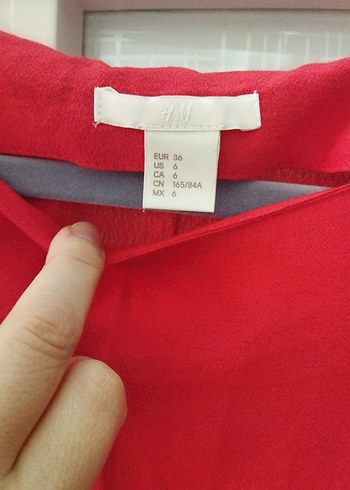 Kırmızı Uzun Kollu Salaş Bluz - Görsel 2