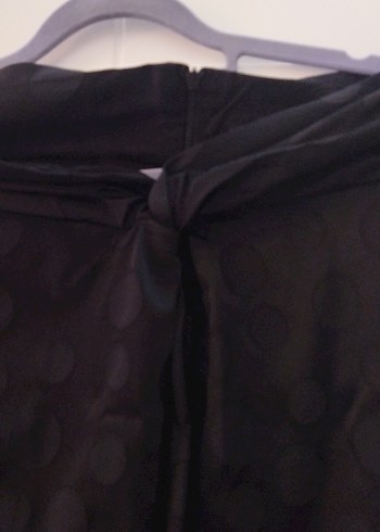 Drapeli Siyah Midi Kadın Etek - Görsel 2