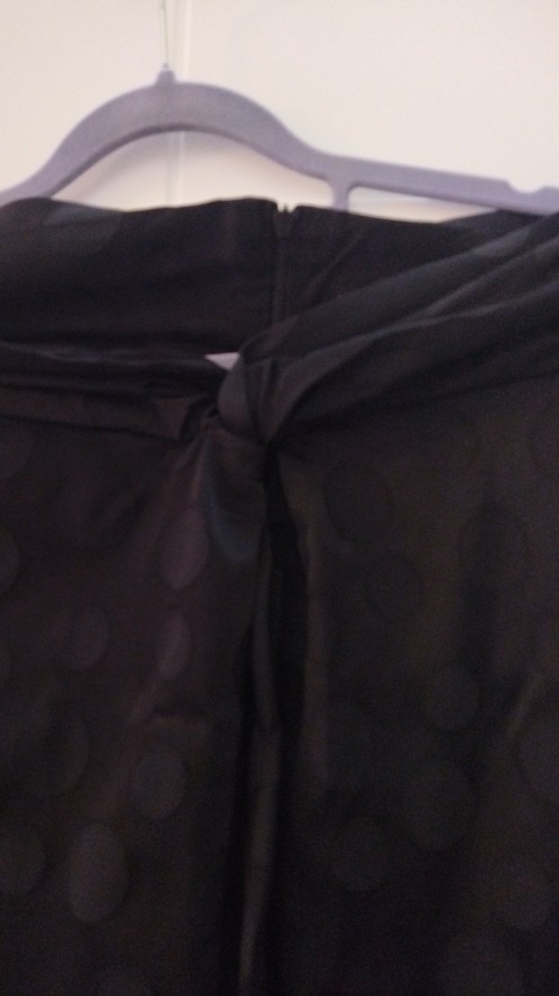 Drapeli Siyah Midi Kadın Etek - Görsel 2