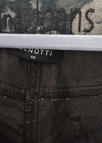 Dantel Detaylı Gri Desenli Jean Pantolon - Görsel 2