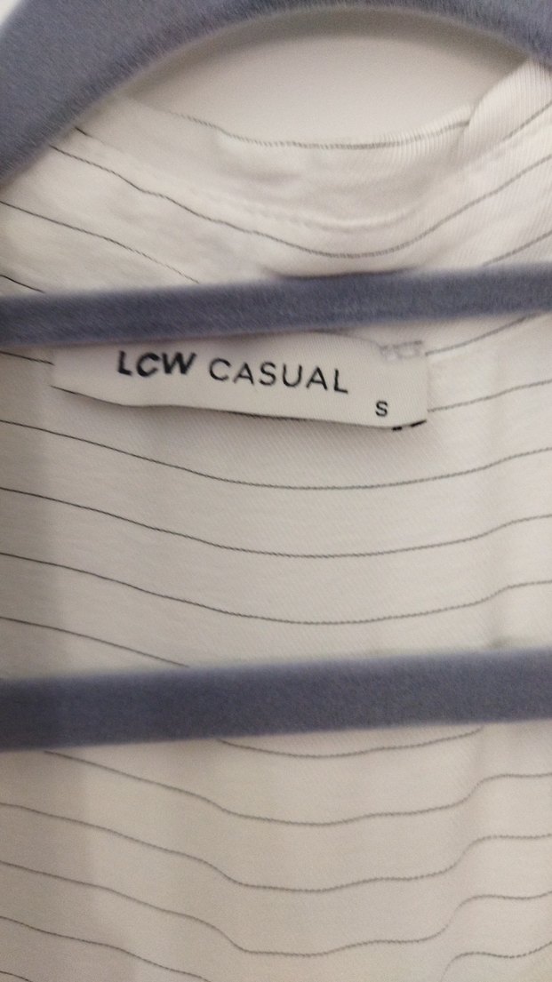 Kadın beyaz Çizgili Keten Gömlek - Görsel 2