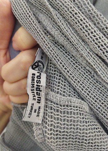 Gri Keten Midi Hamile Ceketi - Görsel 5