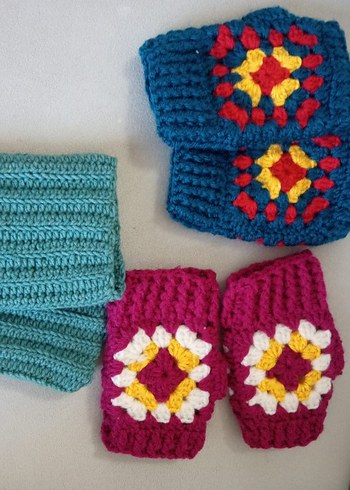 Örgü çocuk Eldivenleri 3 tane set - Görsel 2