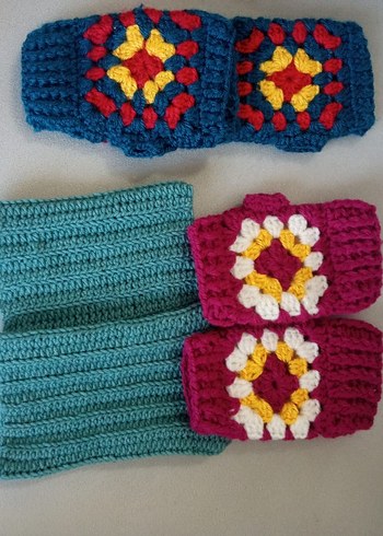 Örgü çocuk Eldivenleri 3 tane set - Görsel 4