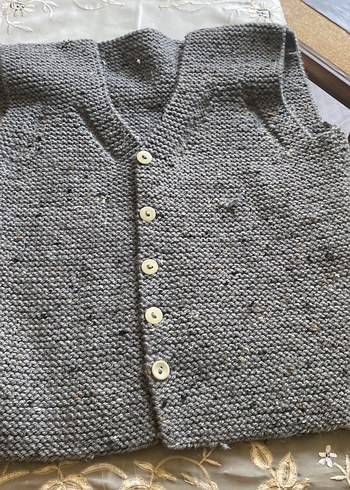 Kız Çocuk Lila Örgü Yelek - Görsel 2