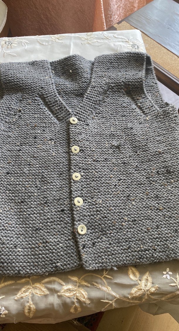 Kız Çocuk Lila Örgü Yelek - Görsel 2