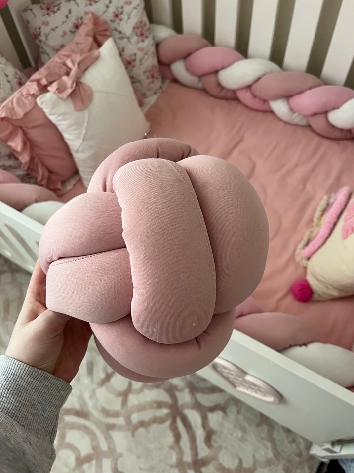 Düğüm  bohem top yastık pudra dekor - Görsel 3