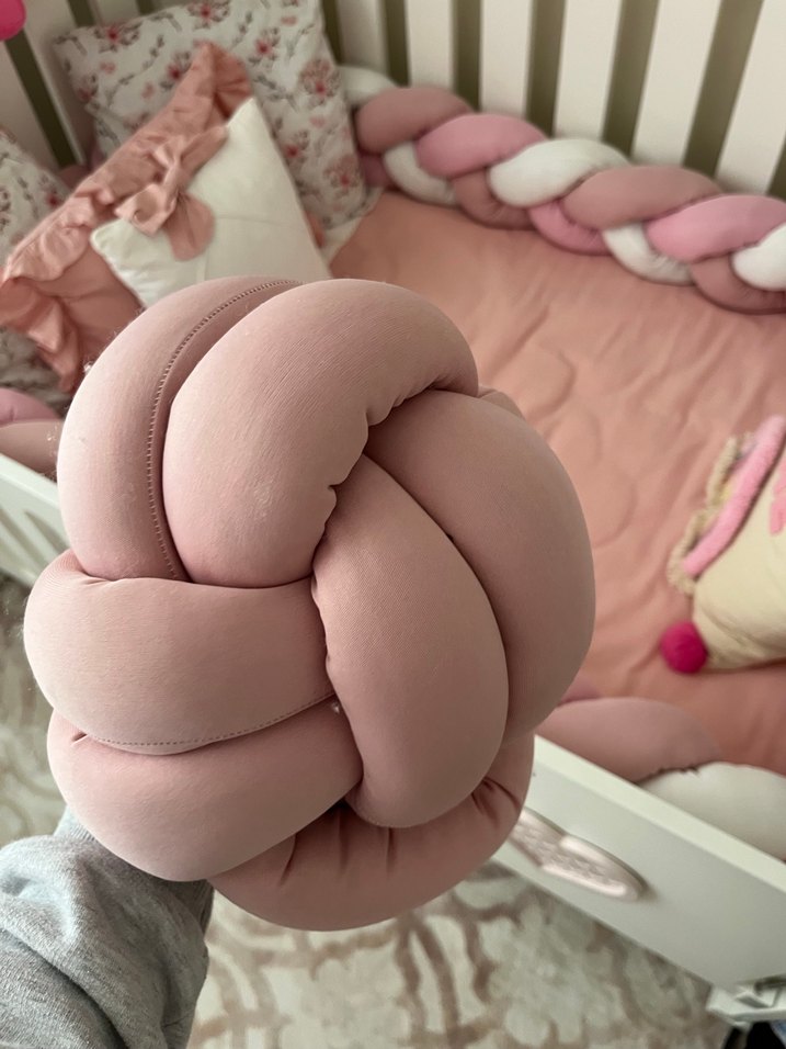 Düğüm  bohem top yastık pudra dekor - Görsel 2