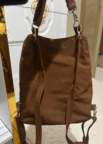 Kahverengi Deri Kadın Sırt Çantası taba - Görsel 2