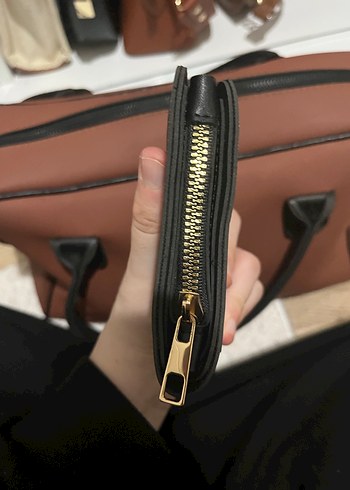 Tokalı Siyah Deri Kadın Cüzdanı - Görsel 4