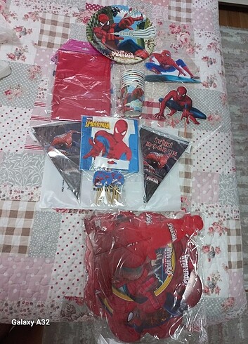 Spiderman doğum günü malzemeleri