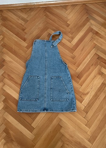 Kadın Mavi Denim Midi Askılı Salopet