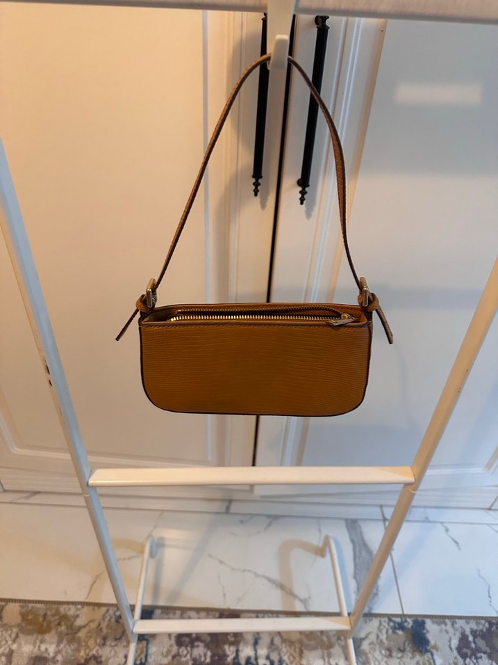 Bej Deri Kadın Omuz Çantası - Görsel 2