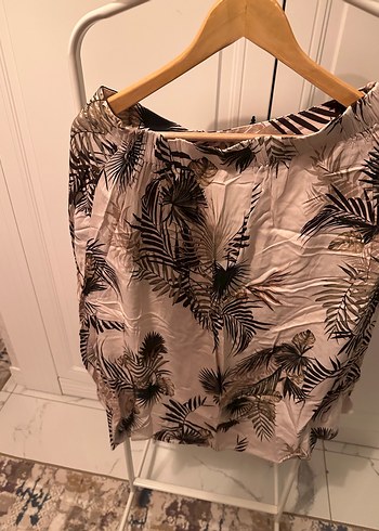 Bohem Gri Bej Desenli Midi Etek - Görsel 3