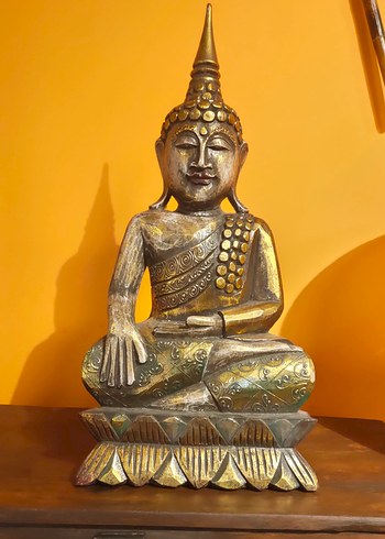 Parlak Altın Renkli Budha Figürü - Görsel 2