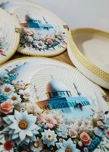 Çiçek Desenli Yuvarlak Tabak Seti - Görsel 2