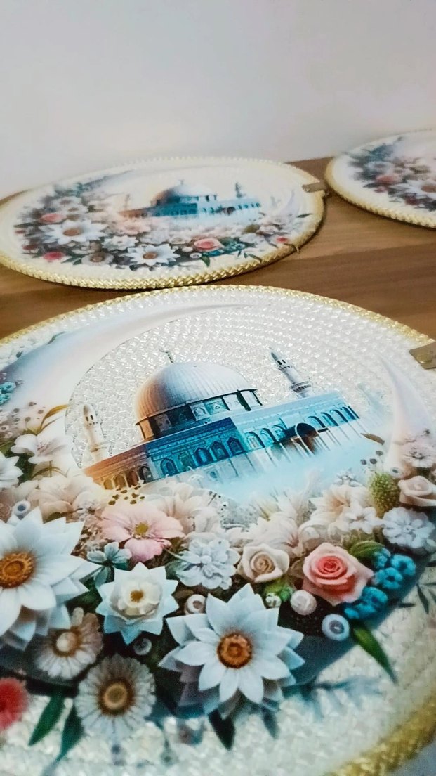 Çiçek Desenli Yuvarlak Tabak Seti - Görsel 4