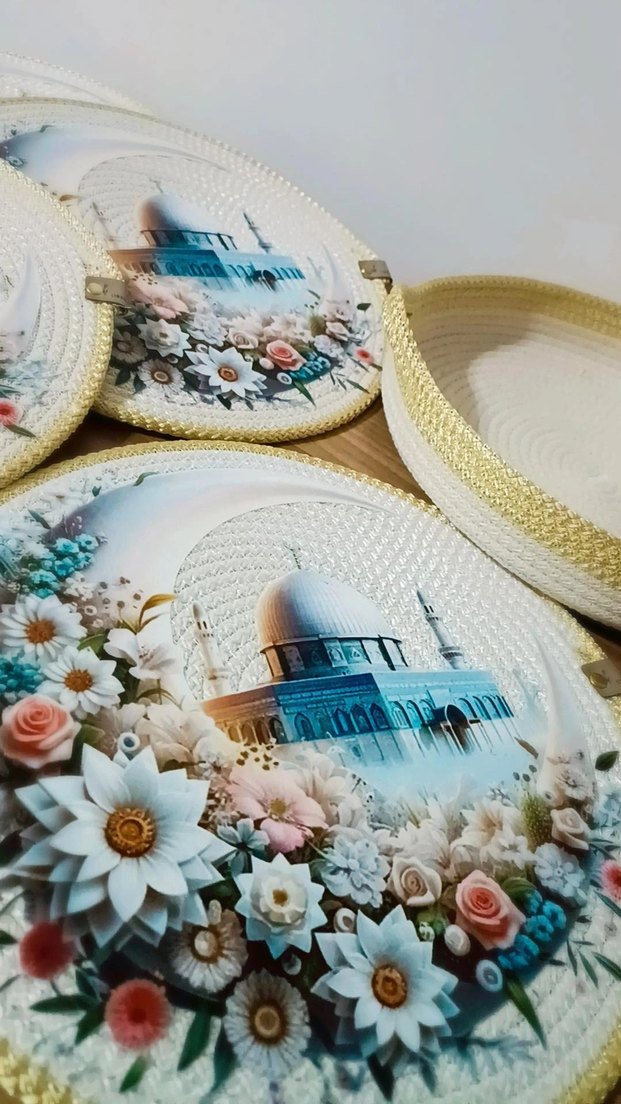 Çiçek Desenli Yuvarlak Tabak Seti - Görsel 2