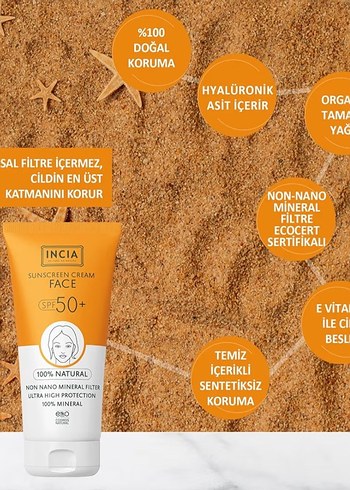 INCIA %100 Doğal Leke Karşıtı Yüz Güneş Kremi SPF50+ - Görsel 6