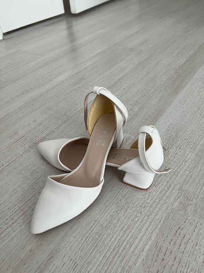 Beyaz Stiletto Topuklu Kadın Abiye Ayakkabı - Görsel 3