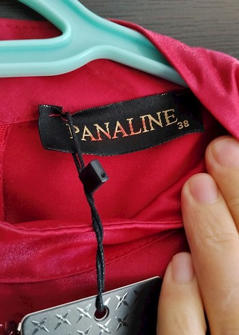 Bordo Uzun Kollu İşlemeli Abiye Elbise - Görsel 5