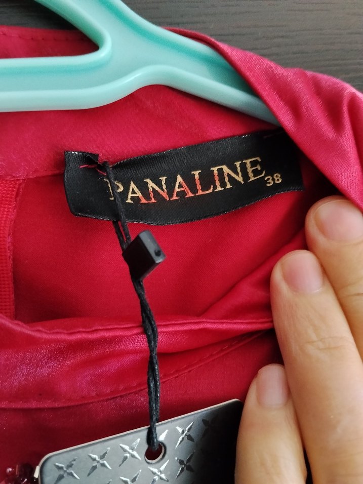 Bordo Uzun Kollu İşlemeli Abiye Elbise - Görsel 5