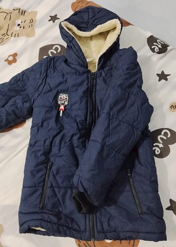 Kapüşonlu lacivert Erkek Çocuk Mont - Görsel 2