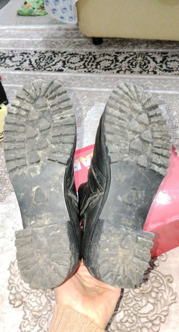 Kemerli Siyah Yüksek Topuklu Biker Bot - Görsel 4