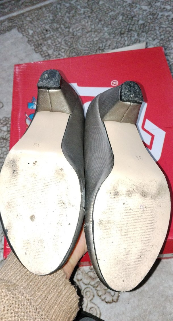 Zeynep Gri Pliseli Yüksek Topuklu Kadın Babet - Görsel 3