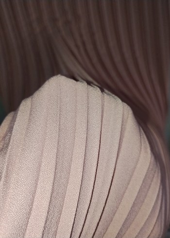 Piliseli Uzun Pudra Elbise - Görsel 8