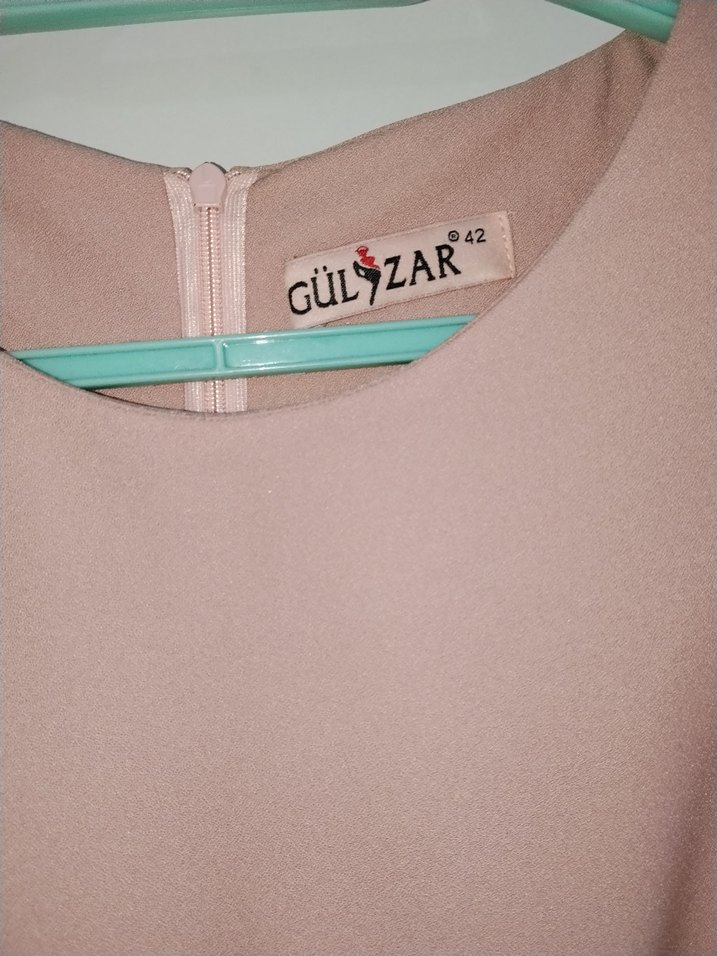 Piliseli Uzun Pudra Elbise - Görsel 4