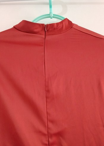 Bordo Uzun Drapeli Yüksek Yakalı Kadın Abiye Elbise - Görsel 7