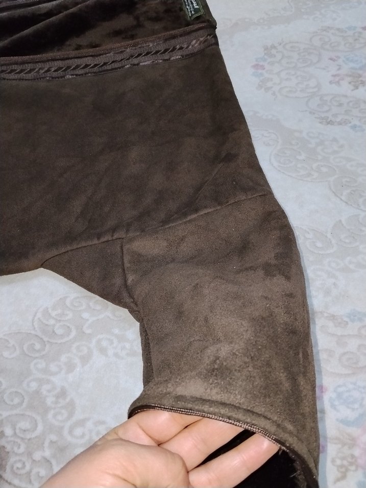 erkek Kahverengi süet abaya kürklü - Görsel 3