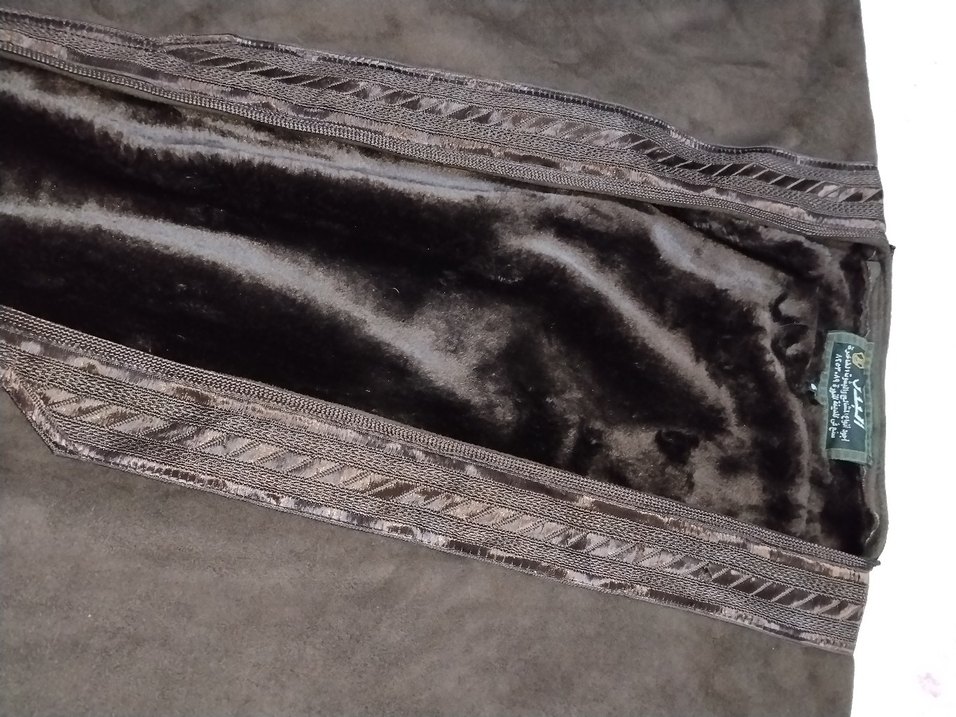 erkek Kahverengi süet abaya kürklü - Görsel 2