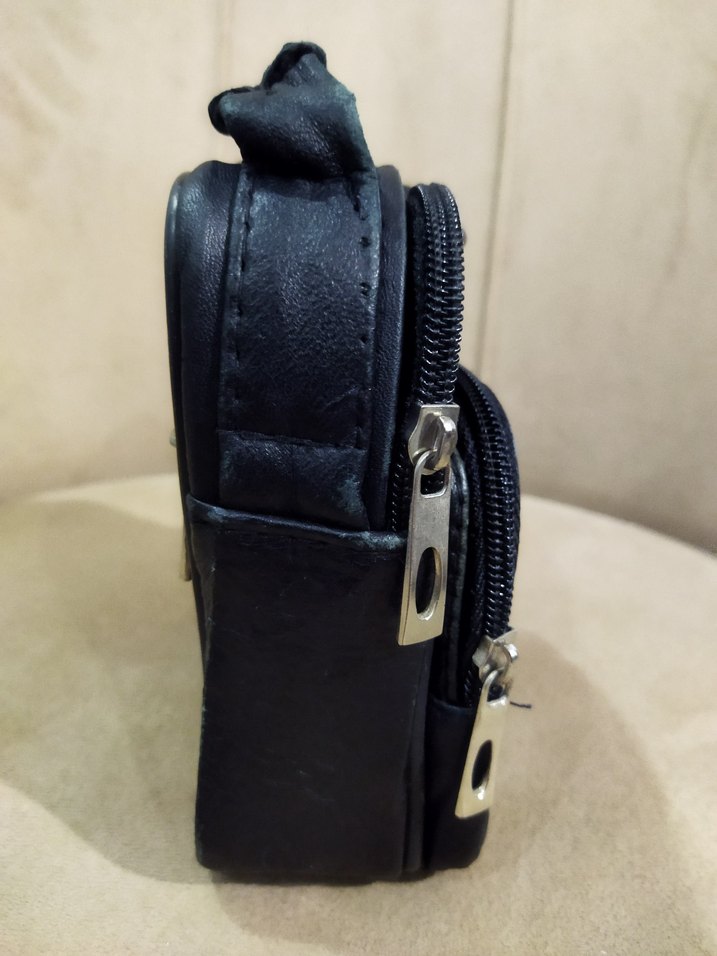 Fermuarlı Gerçek Deri Erkek El Çantası - Görsel 2