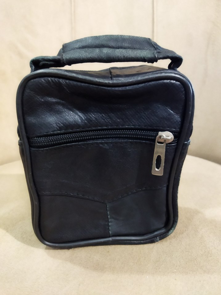 Fermuarlı Gerçek Deri Erkek El Çantası - Görsel 4