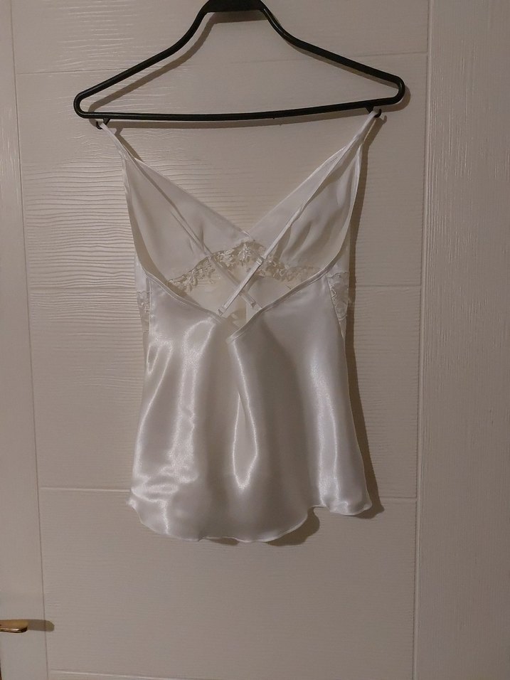 Beyaz Saten 4 lü takım gecelik sabahlık - Görsel 3