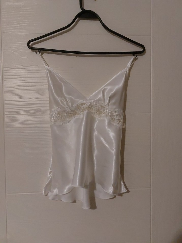 Beyaz Saten 4 lü takım gecelik sabahlık - Görsel 4