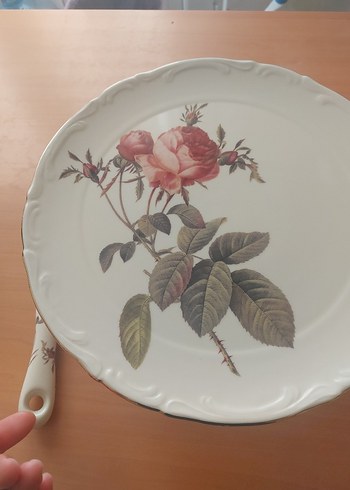 Çiçek Desenli Beyaz İster Peynir İster Pasta sunum tabağı - Görsel 2