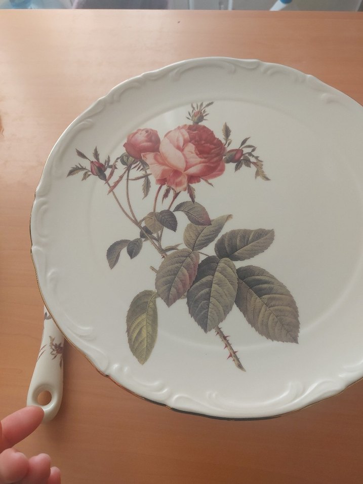 Çiçek Desenli Beyaz İster Peynir İster Pasta sunum tabağı - Görsel 2