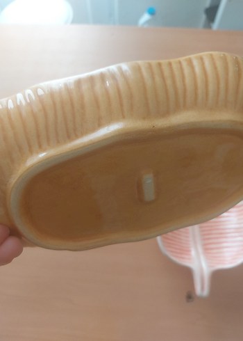 Bej Bohem Yaprak Desenli Tabak Seti - Görsel 3