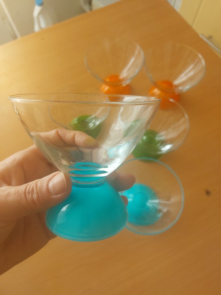 Paşabahçe Renkli Ayaklı Cam Dondurma Seti - Görsel 2